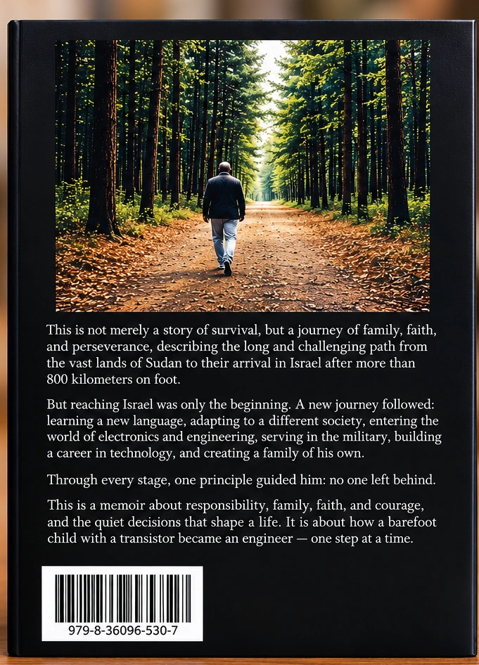 English book back cover mockup with a forest photograph