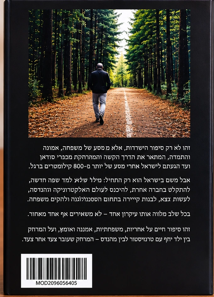 הדמיה של גב הספר בעברית עם צילום היער