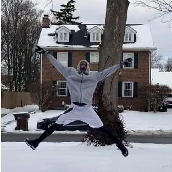 After a run in the snow